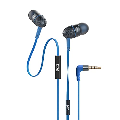 boAt BassHeads 225 Special Edition in-Ear Wired Headphones with Mic (Blue)