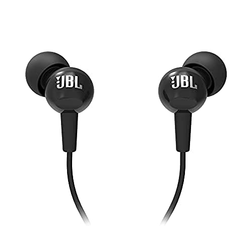 JBL C100SI Wired In Ear Headphones with Mic, JBL Pure Bass Sound, One Button Multi-function Remote,