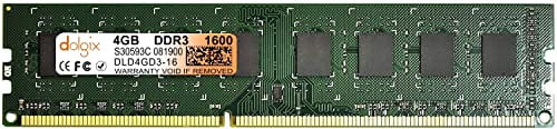 Dolgix 4GB DDR3 RAM|1600MHz Desktop RAM | Desktop -Memory| U-DIMM |CL-11 | Long-DIMM |