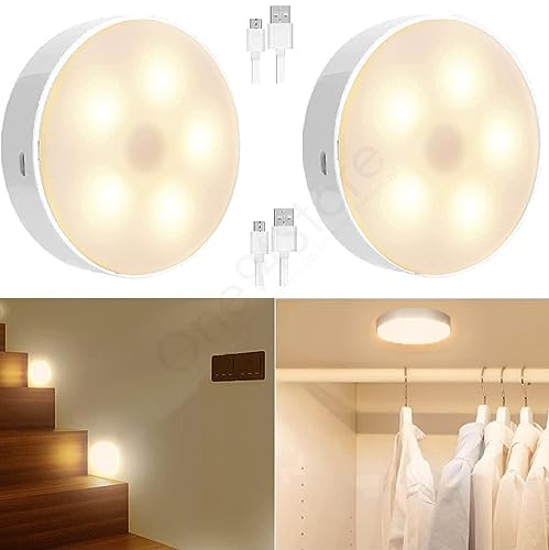 One94Store Motion Sensor Light with USB Charging, Wireless, Rechargeable, Adhesive LED Nightlight