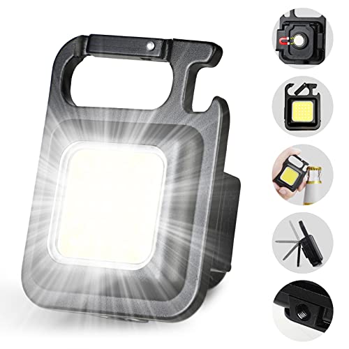 Dotcom LED Mini COB Flashlights 1000 High Lumens Bright Light Keychain Flashlight Portable USB
