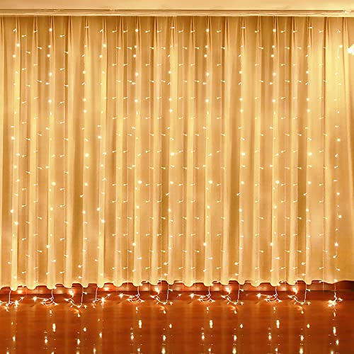 Koicaxy Curtain Lights for Indoor Outdoor Decoration 8.5ft 240 LEDs Waterproof Lights String