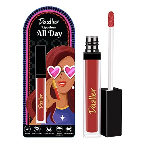 Dazller All Day Lipcolour,5g, DLC011-Lipstick Red, Ultra intense matte,Smudge-proof,