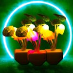 MANOGYAM Pack of 3 Mushroom Night Light | LED Night Lamp | Night Bulb | 7 Color Changing Mode | Dusk