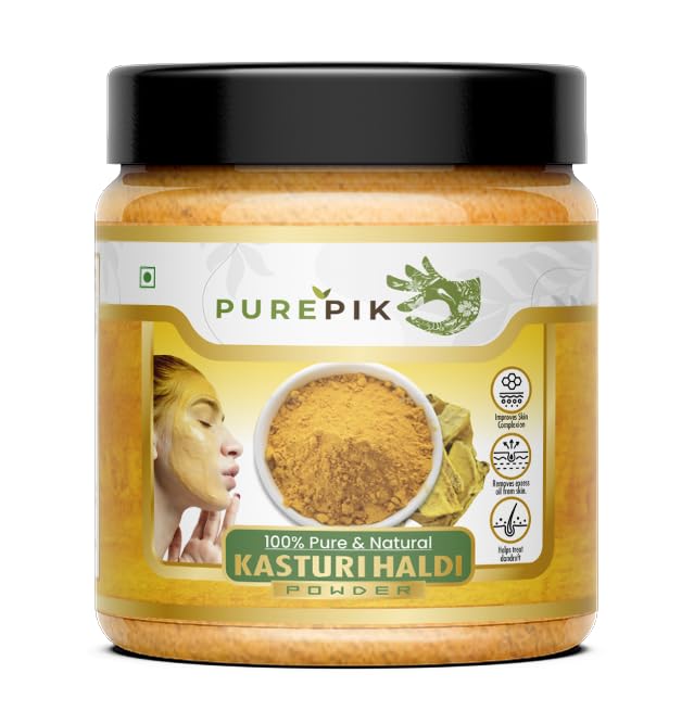 Pure Pik Organic Kasturi Haldi Powder For Face Beauty (200 Gram) Jar Pack | Wild Turmeric