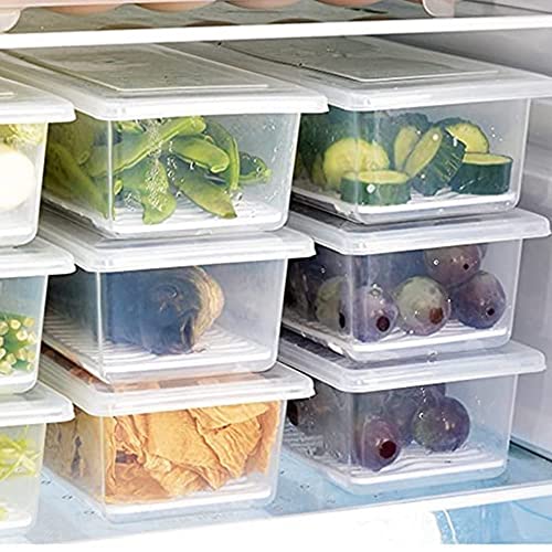 JASIFS Fridge Storage Box Fridge organizer Food Storage Container, Stackable Plastic Fish, Meat,