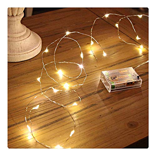 PESCA 3AA Battery Powered, Waterproof, Copper Wire String Fairy Lights with 50 LEDs Warm White 5