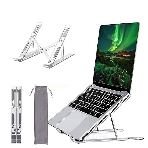 CHILLER Adjustable Aluminum Ergonomic Foldable Portable Tabletop Laptop/Desktop Riser Stand Holder