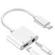 Lightning to 3.5mm Headphone Jack Adapter, [Apple MFi Certified] 2 in 1 iPhone 3.5mm