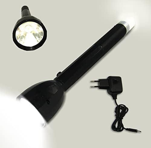 WAKEN 80W LED Torch Strong Beam 1km Range & COB Tracking Light Rechargeable 3000mAh Plastic -1Pc,