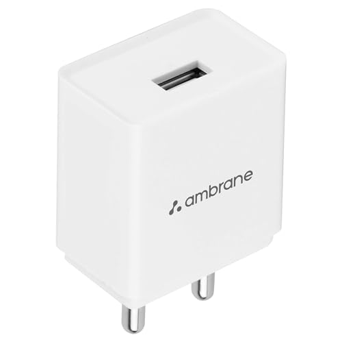 Ambrane 10.5W USB Mobile Charger Adapter, Compatibility with Android & Other USB Enabled Devices,