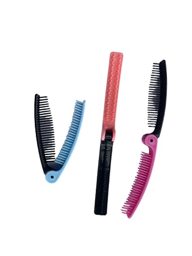 ayushicreationa Folding Hair Brush and Comb, Plastic Portable Travel Hair Brush Pocket Hair Comb