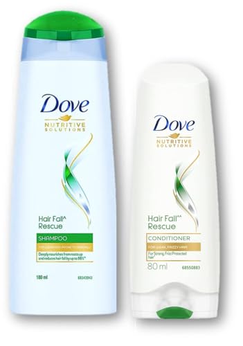 (Unique) Dove Nutritive Solutions Hair Fall Rescue Shampoo 180ml + Dove Hair fall Rescue Conditioner