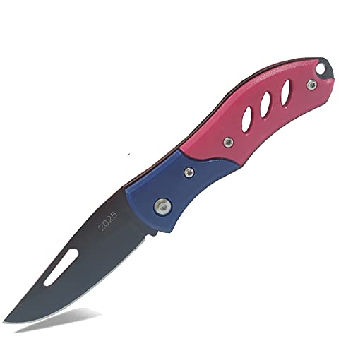 Shruthi Dual Dynamo Pink Carbon Steel Foldable Knife (Manual) For Kitchen, Home,Travel and Office