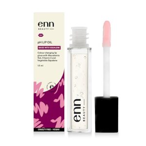 ENN Beauty pH Lip Gloss, Non Sticky Color Changing Lip Oil with Squalene, Macadamia Nut & Vitamin E