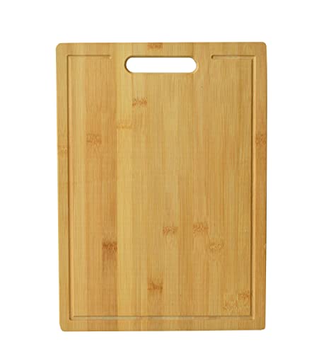 Yellow Weaves Extra Large Natural Bamboo Wood Cutting Board/Chopping Board with Juice Groove for