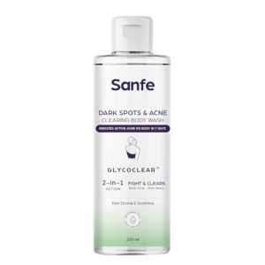 Sanfe Dark Spots & Acne Clearing Body Wash | Prevents Body Acne, Bumpy Skin & Fades Dark Spots |