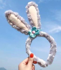 First Try Hair Band | Big Bow Furry Rabbit Long Ears Bunny Headband | Handmade Cosplay Cute Headwear