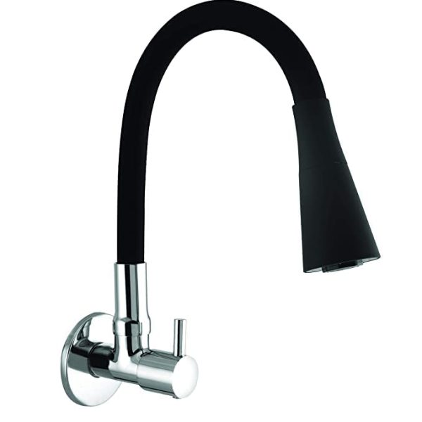 Ornex Kitchen Sink Tap with Flexible Neck, Dual Flow Black Color and 2 Functions (7 Year Warranty)