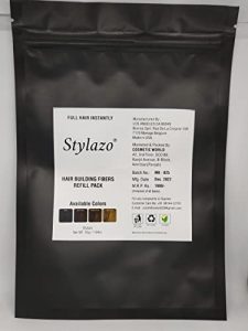 Stylazo Hair Loss concealer Refill Pack For All Karetin Protein Hair Fibers (55 Grams Natural Black)