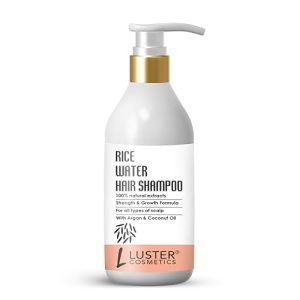 Luster Cosmetics Rice Water Hair Shampoo | Enriched With Argan & Coconut Oil | Helps Hair Strength &