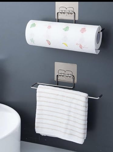 OSLEN Stainless Steel Drill Free Self-Adhesive Paper Roll Holder Tissue Paper Stand Towel Bar Hanger