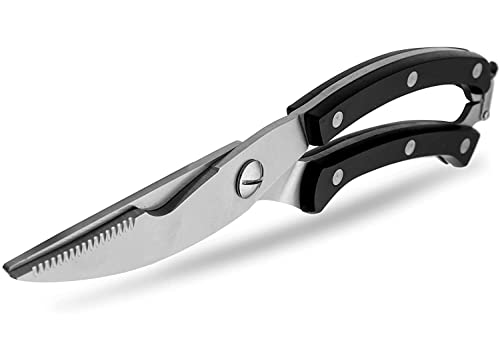 Trifecta Poultry Shears - Spring Loaded Chicken Bone Scissors with Safety Lock Utility German HC