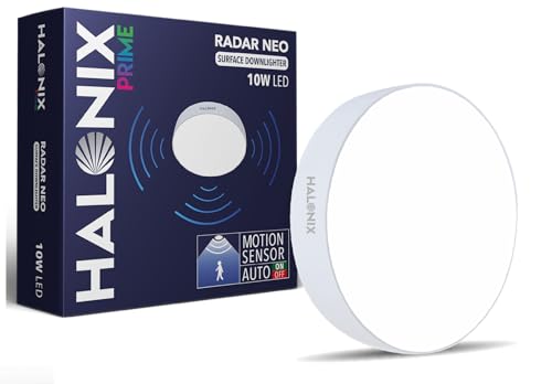 Halonix Motion Sensor 10W 6500K White Radar neo Surface Polycarbonate downlighter | No False Ceiling