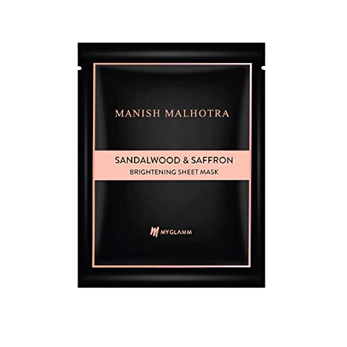 MyGlamm Manish Malhotra Beauty Saffron & Sandalwood Brightening Sheet Mask, 28gm | Brightening &