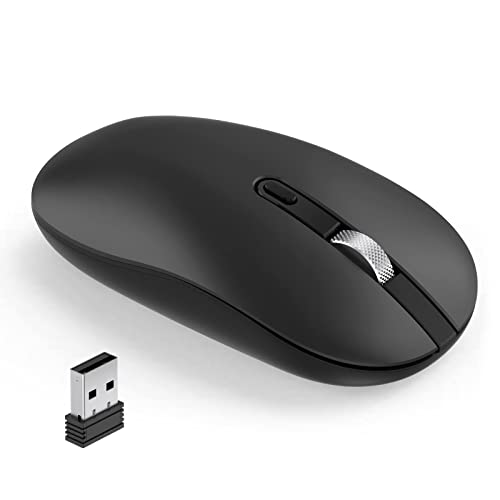cimetech Ergonomic Wireless Mouse, 2.4G Slim Cordless Mouse Less Noise for Laptop Optical Mouse with