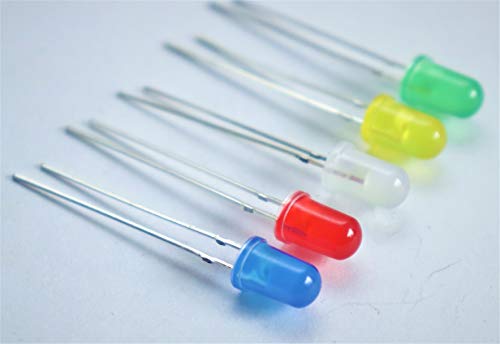 Electronic Spices All Bright Color 5mm Led Light (Light Emitting Diode) White, Green, Red, Yellow,
