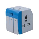 rts 3-in-1 Universal Travel Adapter Multi-Plug with Individual Switch Socket with Spike Buster Fuse