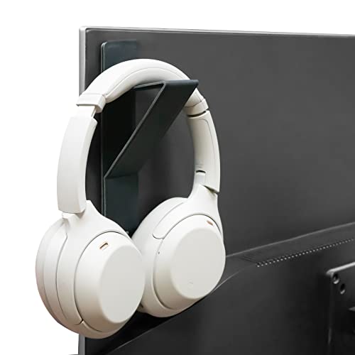 GEEKRIA Headphones Monitor Mount, Vegan Leather Headset Monitor Back Attachment Hanger, Earphones