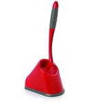 Cello Angular Toilet Brush with Storage (Red and Grey,Pack of 1 )