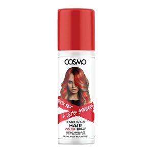 Cosmo Temporary Neon Red Hair Color Spray For Unisex 100ml | Suitable for All Hair Types | Colour