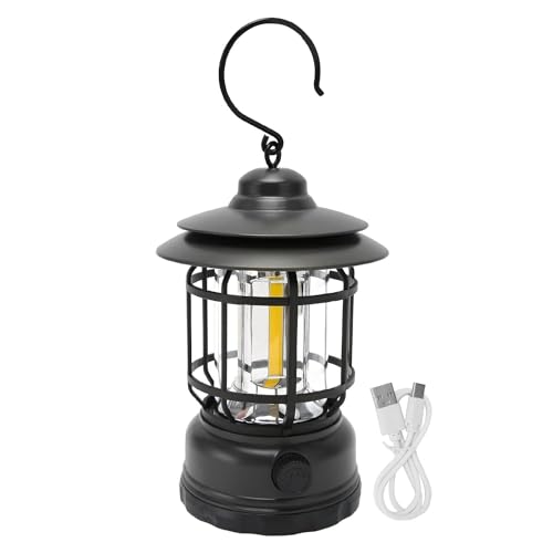 SKYVOKES Camping Lantern, Lightweight Rechargeable Vintage Retro Lamp Camping Light, Hanging Lamp,