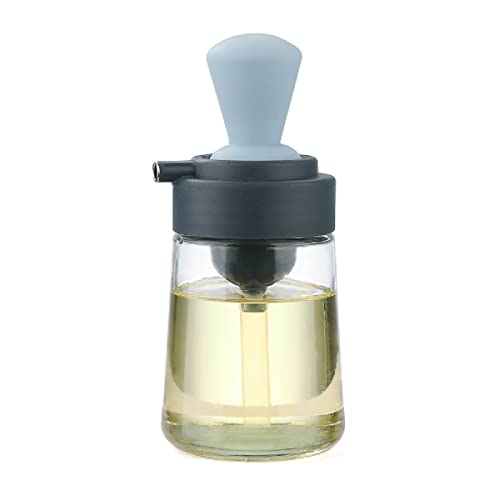we3 Glass Kitchen Olive Oil Bottle with Silicone Brush New 2-in-1 Silicone Dropper Oil Dispenser