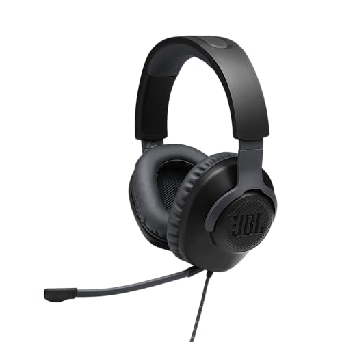 JBL Quantum 100 Wired Over Ear Gaming Headphones with Mic, 40mm Dynamic Drivers, Quantum Sound