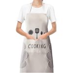 DOCAT Kitchen Apron for Women and Men Dual Side Coral Velvet for Wiping Hands Towel PVC with Center