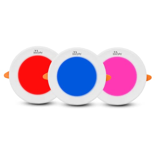 Murphy 7W 3-in-1 Round LED Conceal Panel Light Color Changing Light (Red/Blue/Pink, Pack of 4)