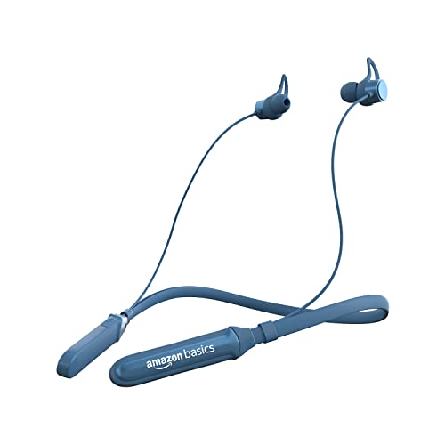 Amazon Basics in-Ear Bluetooth 5.0 Neckband with Up to 30 Hours Playtime, with Mic, Magnetic