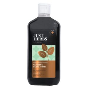 Just Herbs Deep Cleansing Cooling Body Wash with Mint and Activated Charcoal for Men and Women 300