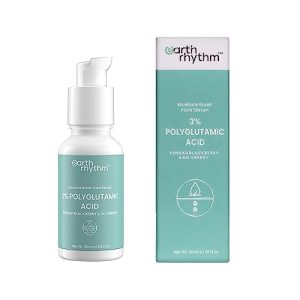Earth Rhythm 3% Polyglutamic Moisture Boost Face Serum For Dry & Dehydrated Skin | Locks Skin