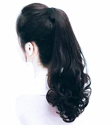 Alizz Ribbon ponytail hair instant braid (black), Fashion Women Synthetic Hair Cosplay Long Curly