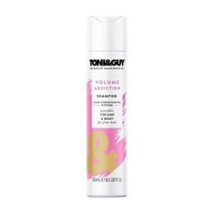 Toni&Guy Volume Addiction Shampoo for Fine & Flat Hair, Provides Natural Volume & Bounce to Hair,