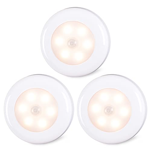 Motion Sensor Lights Indoor, STAR-SPANGLED High CRI Stick on Stair Puck Lights Battery Operated,