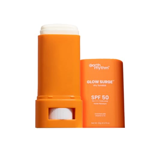 Earth Rhythm Glow Sunscreen Stick SPF 50, PA++++ with Vitamin C, Zinc Oxide, Vitamin E | Water