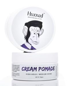 Haxxed strong hold Cream Pomade | Hair pomade wax for men | Water based | Shine wet look | Petroleum