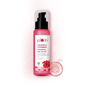 Plum Hibiscus Hair Serum for Long Hair, with Ceramides, Jojoba Oil and Vitamin E I Strong, Shiny