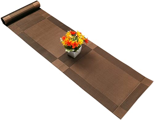 TASKHOUSE Table Runner Non Slip PVC Durable Stain Resistant Woven Vinyl for Kitchen Dining Table